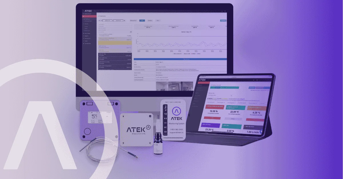 Interface du tableau de bord de la plateforme ATEK