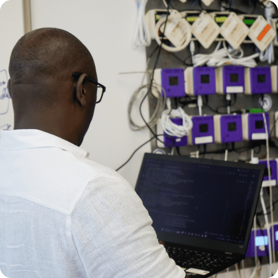 Validating ATEK sensor data on a laptop to ensure regulatory compliance.