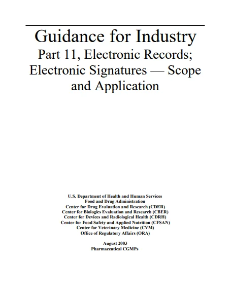 21 CFR Part 11 Couverture