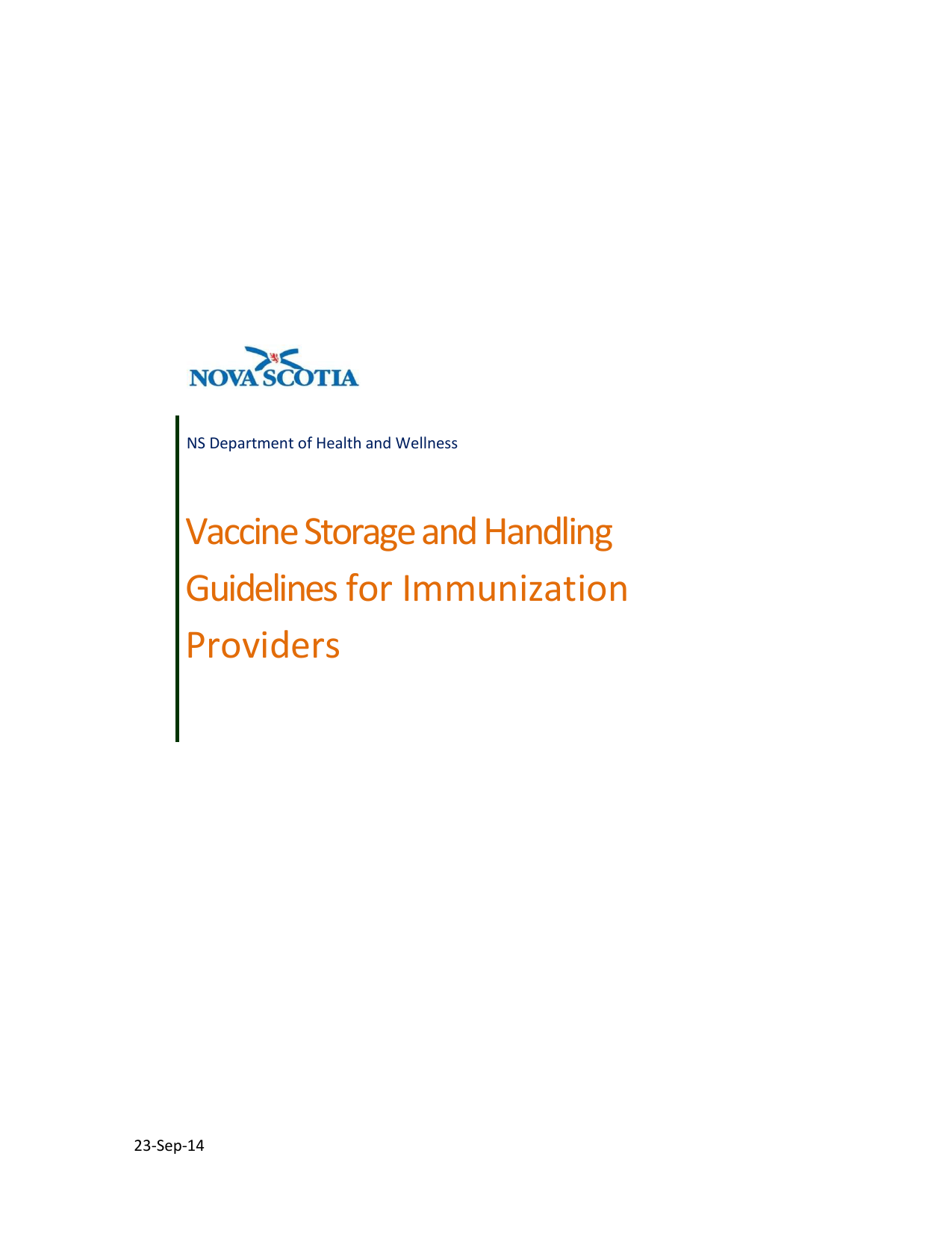 Nova Scotia Vaccine Storage Cover